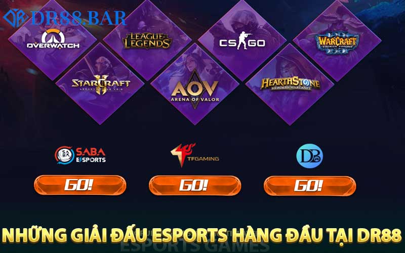Những giải đấu Esports hàng đầu có TẠI DR88